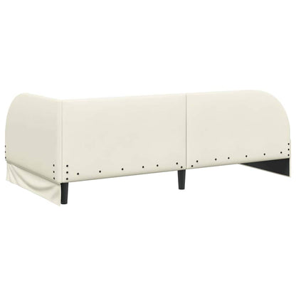 Cornice del letto ad angolo Crema 100 x 200 cm Velluto