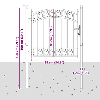 Cancello per recinzione con blocco Grigio 100 x 100 cm
