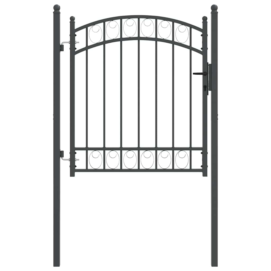 Cancello per recinzione con blocco Grigio 125 x 100 cm