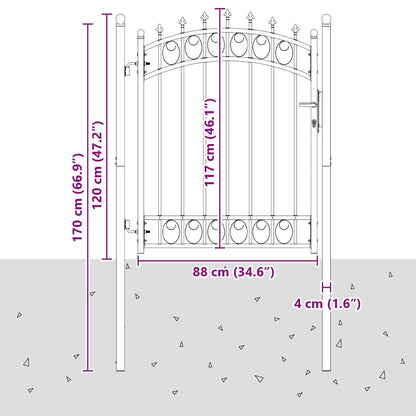 Cancello della recinzione con punte EMMEN 150 x 100 cm | homemem39