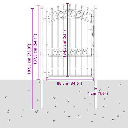 Cancello della recinzione con punte EMMEN 170 x 100 cm | homemem39