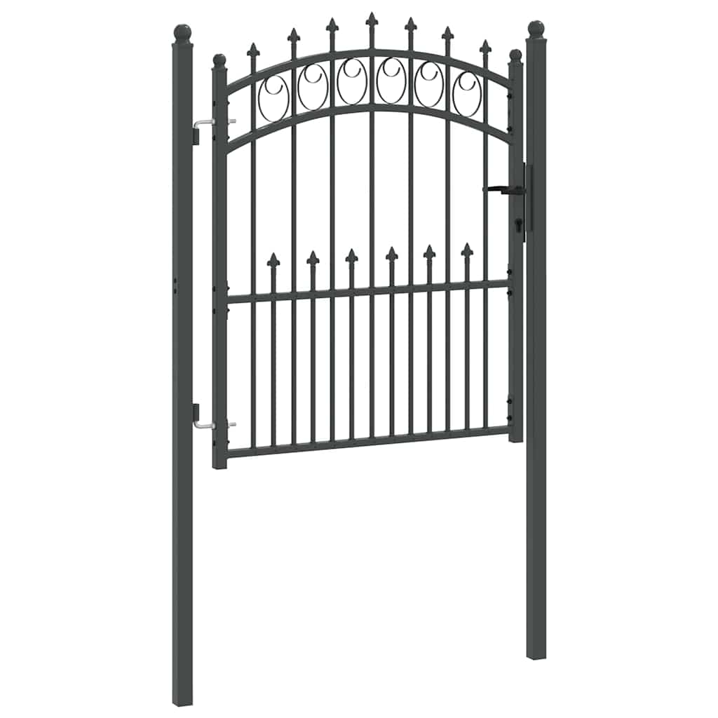 Cancello della recinzione con punte Grigio 125 x 100 cm