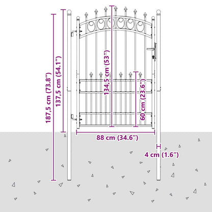 Cancello della recinzione con punte EMMEN 170 x 100 cm | homemem39