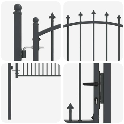 Cancello della recinzione con punte EMMEN 150 x 100 cm | homemem39