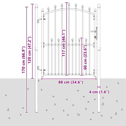 Cancello della recinzione con punte EMMEN 150 x 100 cm | homemem39
