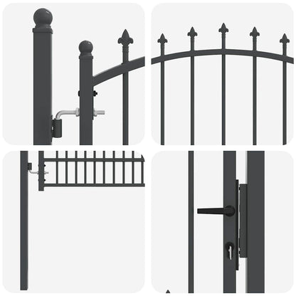 Cancello della recinzione con punte EMMEN 200 x 100 cm | homemem39