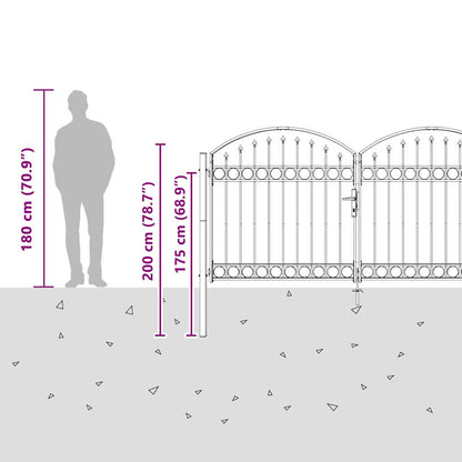 Cancello del Recinto con blocco Grigio 300 x 150 cm Acciaio