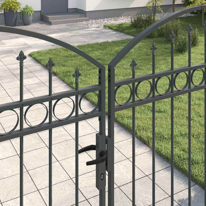 Cancello del Recinto con blocco Grigio 300 x 175 cm Acciaio