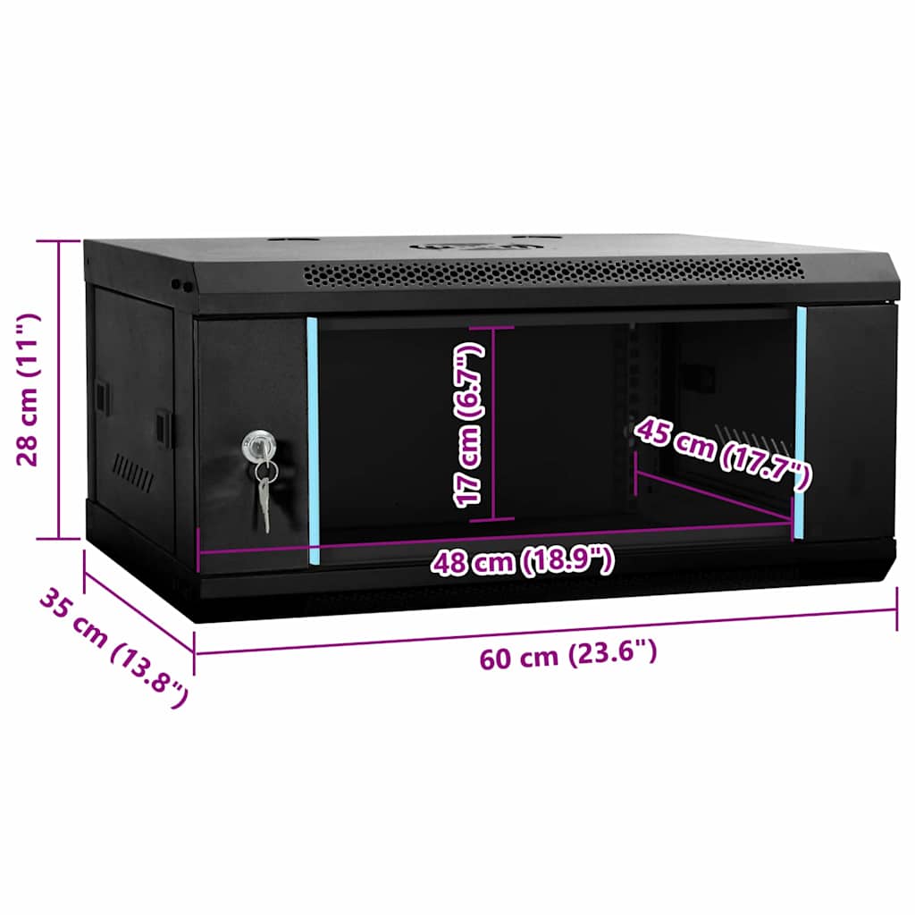 Armadietto di rete Nero 60 x 35 x 28 cm Acciaio