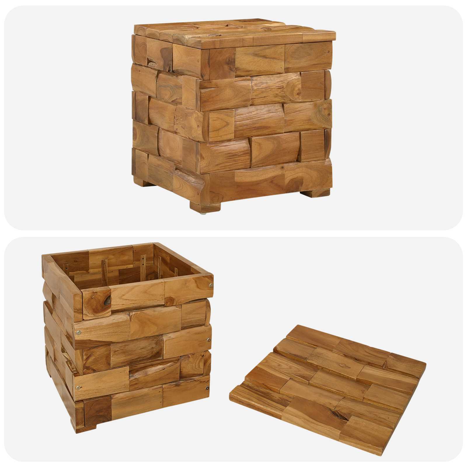 Sgabello per Riporre Marrone 40 x 40 x 45 cm | homemem39