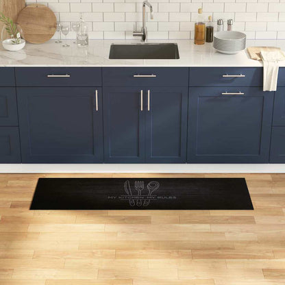 Tappeto da Cucina Nero 150 x 45 cm Velluto