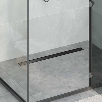 Scarico doccia 2-in-1 con sifone a 360° Nero 80 cm