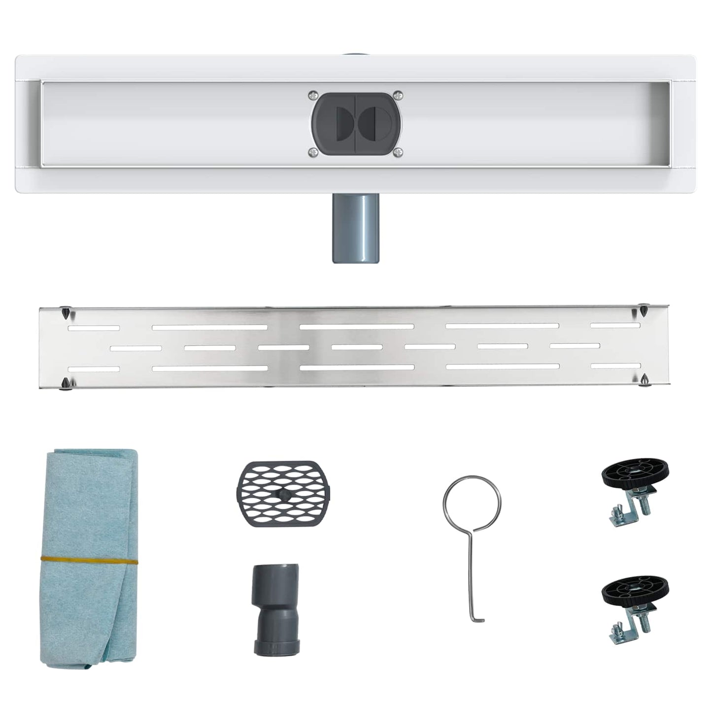 Scarico doccia con copertura in vetro e sifone a 360° 50 cm | homemem39