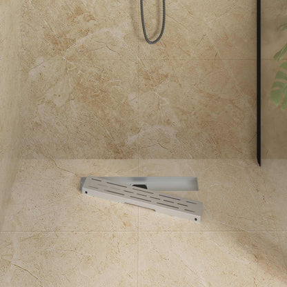 Scarico doccia con copertura in vetro e sifone a 360° 50 cm | homemem39