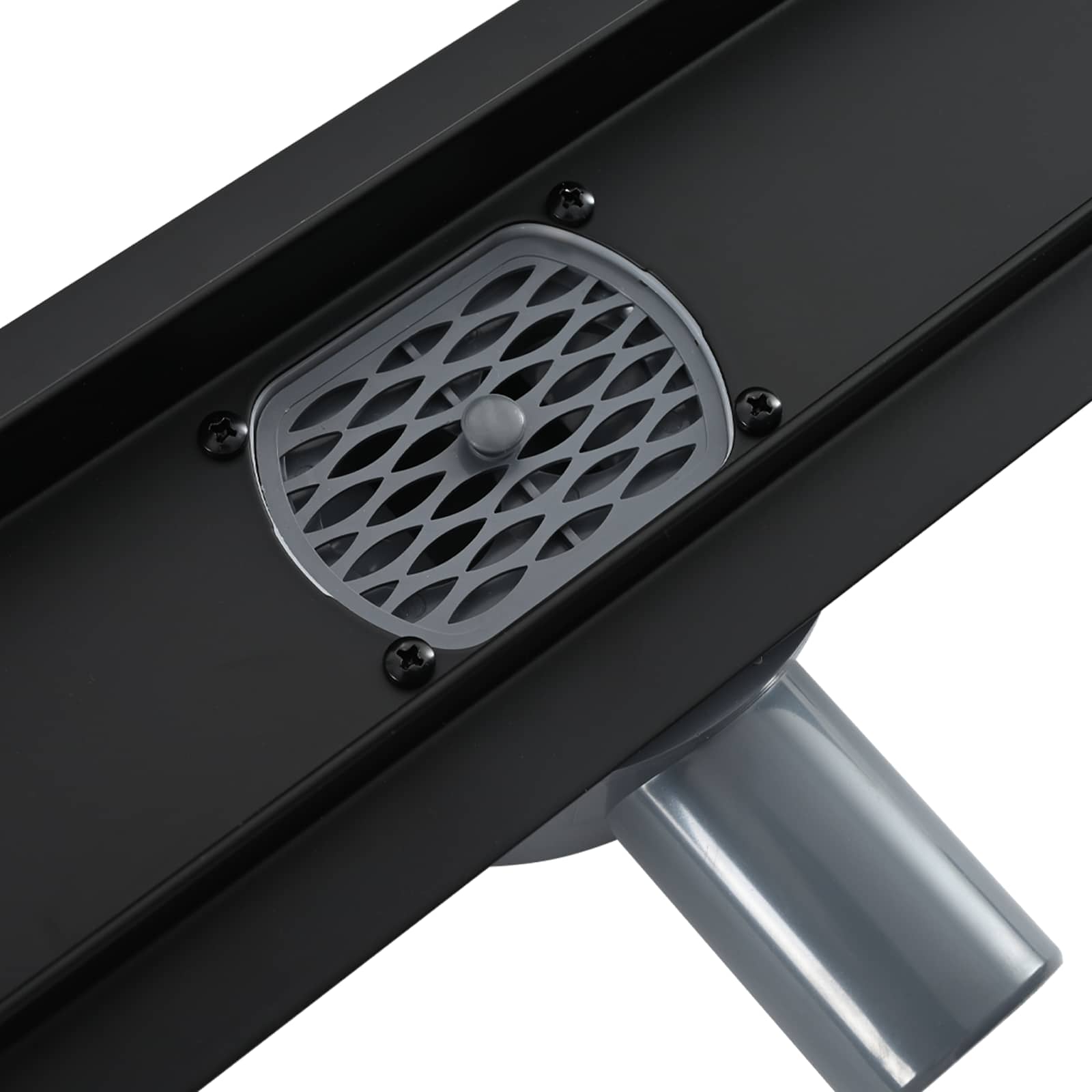 Scarico doccia 2-in-1 con sifone a 360° Nero 90 cm | homemem39