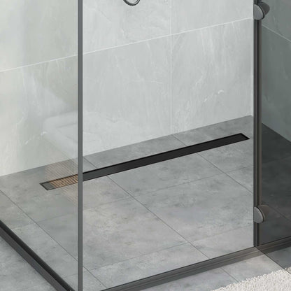 Drenaggio doccia 2 in 1 Nero 100 cm Acciaio Inox 304