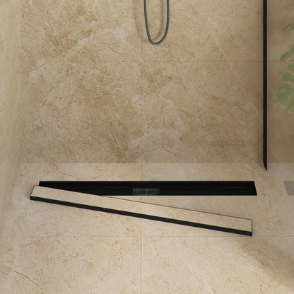 Drenaggio doccia 2 in 1 Nero 100 cm Acciaio Inox 304