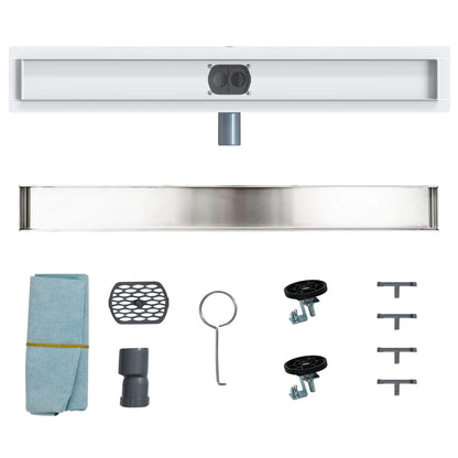 Scarico doccia 2-in-1 con sifone a 360° Argento 70 cm | homemem39