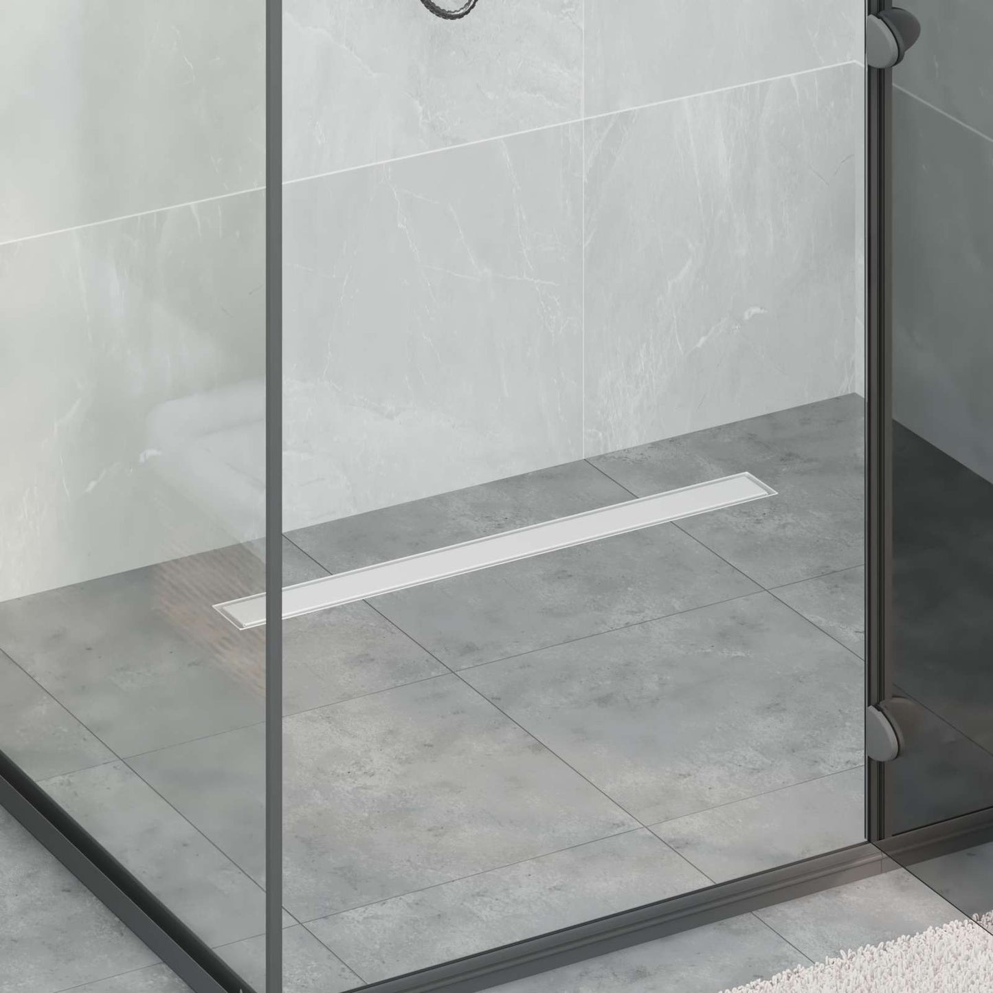 Drenaggio doccia 2 in 1 Argento 80 cm Acciaio Inox 304