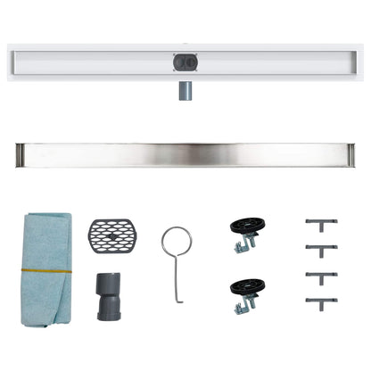 Scarico doccia 2-in-1 con sifone a 360° Argento 100 cm | homemem39