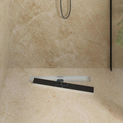 Scarico doccia con copertura in vetro e sifone a 360° 60 cm