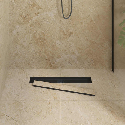 Scarico doccia 2-in-1 con sifone a 360° Nero 60 cm | homemem39