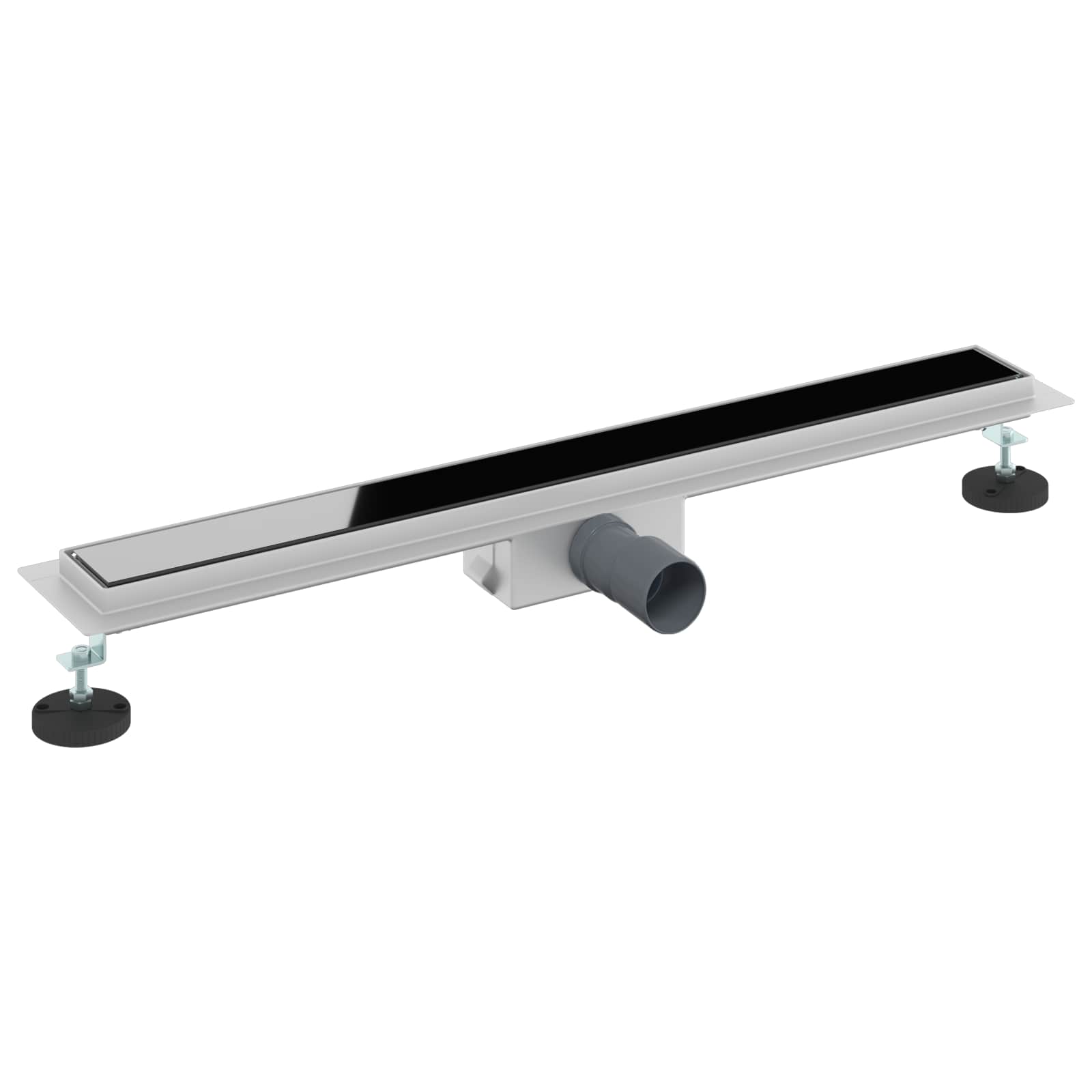 Drenaggio doccia con copertura in vetro Nero 80 cm | homemem39