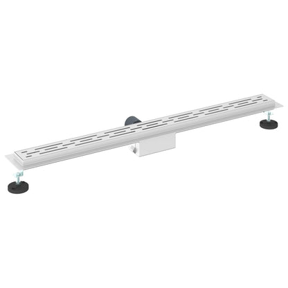 Drenaggio doccia con design a striscia Argento 90 cm | homemem39