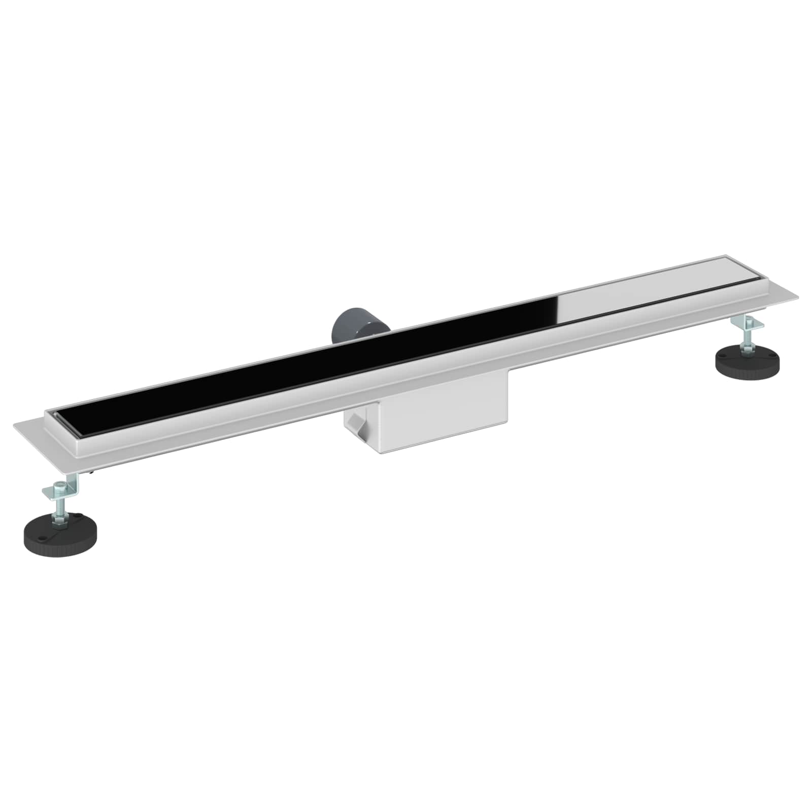 Drenaggio doccia con copertura in vetro Nero 70 cm | homemem39