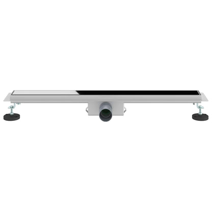 Drenaggio doccia con copertura in vetro Nero 70 cm