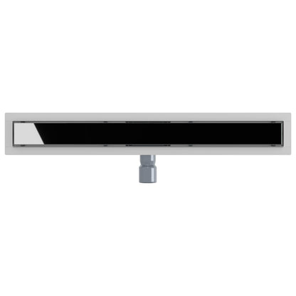 Drenaggio doccia con copertura in vetro Nero 70 cm | homemem39
