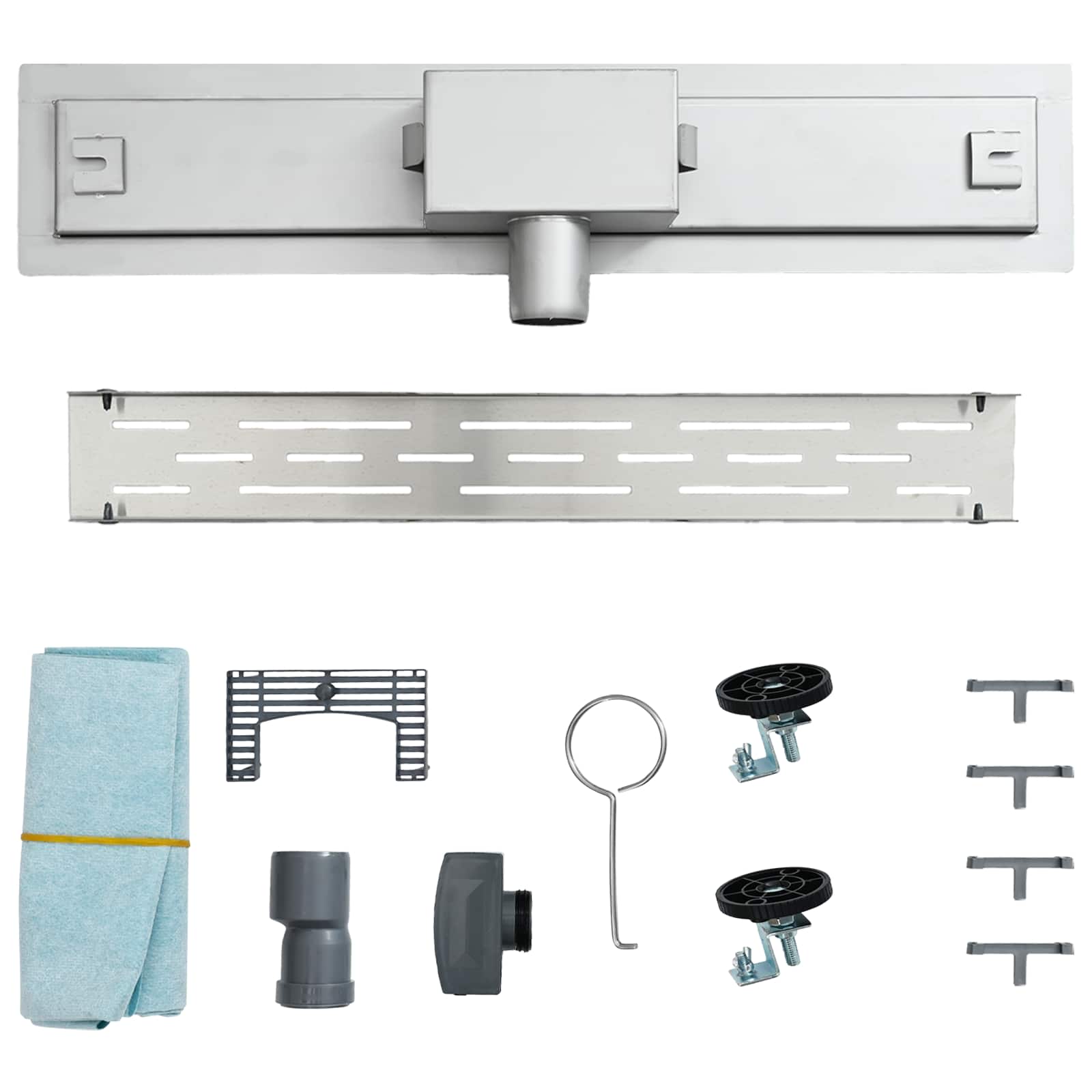 Drenaggio doccia con design a striscia Argento 70 cm | homemem39