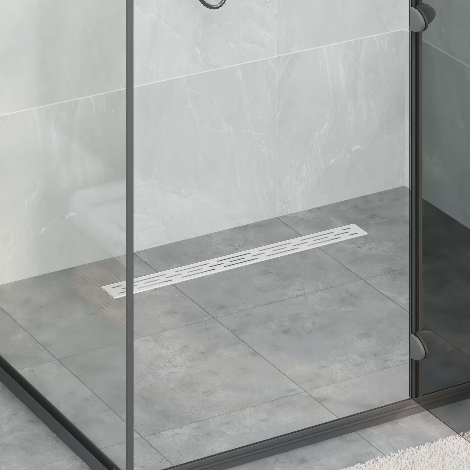 Drenaggio doccia con design a striscia Argento 70 cm | homemem39