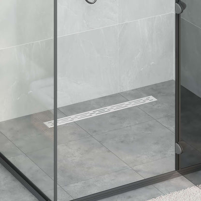 Drenaggio doccia con design a striscia Argento 70 cm | homemem39