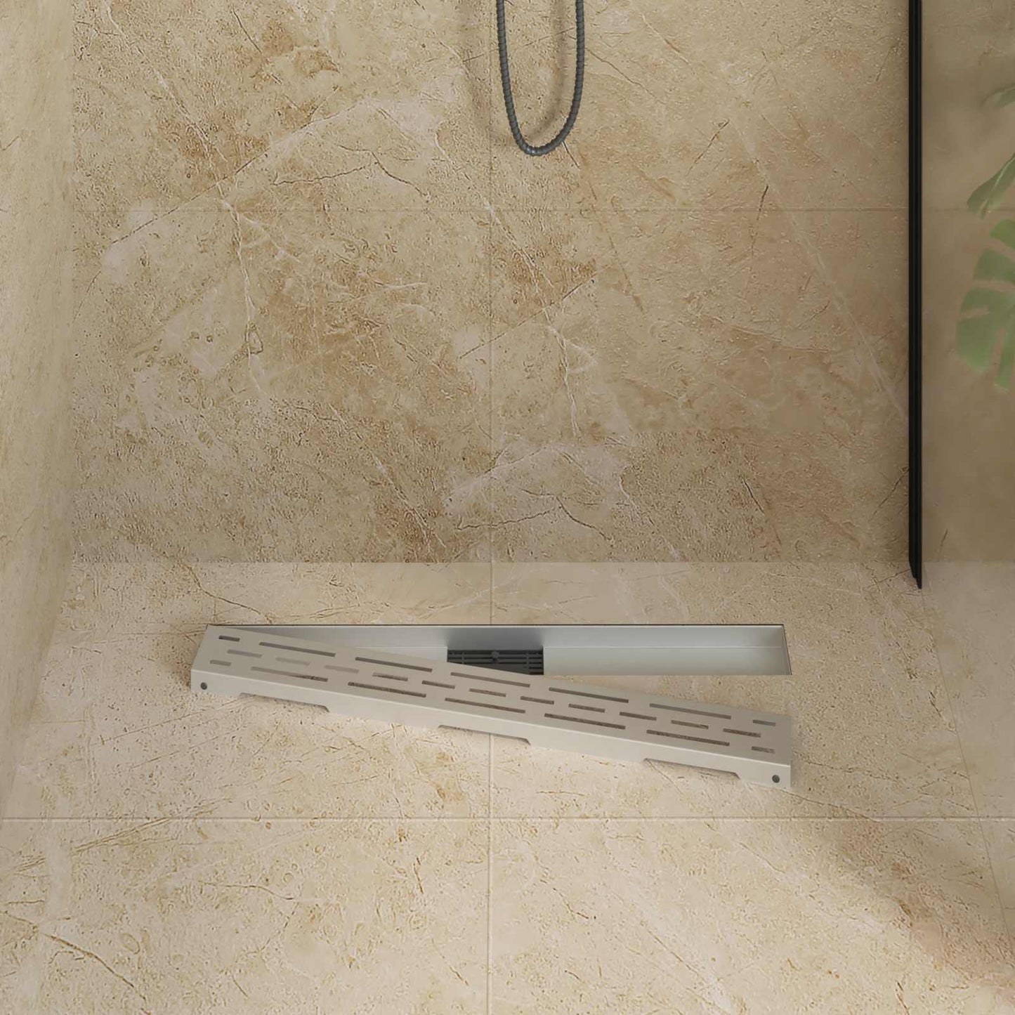Drenaggio doccia con design a striscia Argento 70 cm | homemem39