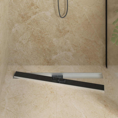 Drenaggio doccia con copertura in vetro Nero 100 cm | homemem39