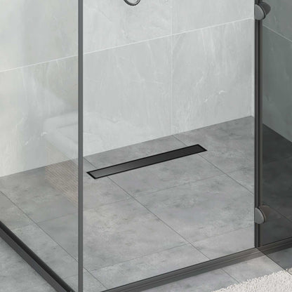 Scarico doccia 2-in-1 con sifone a 360° Nero 50 cm