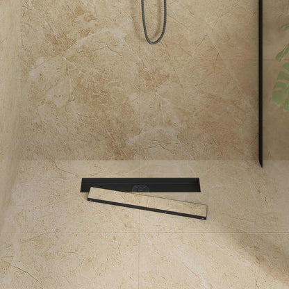 Scarico doccia 2-in-1 con sifone a 360° Nero 50 cm