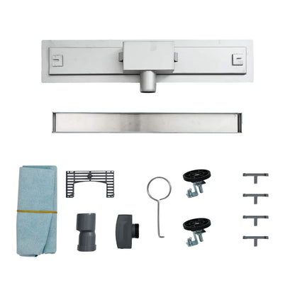 Drenaggio doccia 2 in 1 Argento 70 cm Acciaio Inox 304