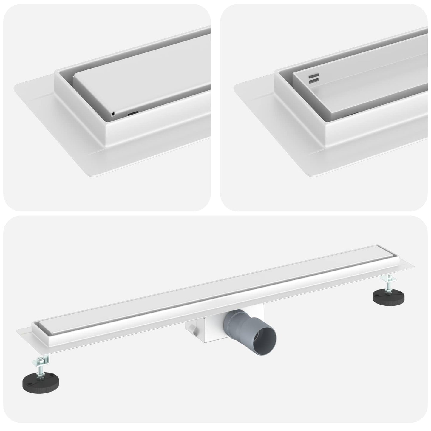 Drenaggio doccia 2 in 1 Argento 70 cm Acciaio Inox 304