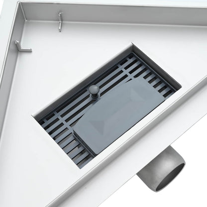 Scarico Doccia Triangolare 2 in 1 Argento 32 x 32 x 7,5 cm | homemem39