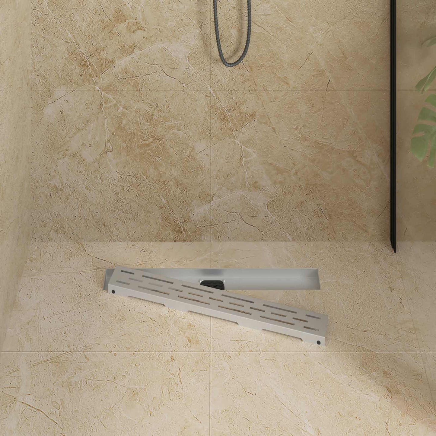 Scarico doccia con copertura in vetro e sifone a 360° 60 cm | homemem39