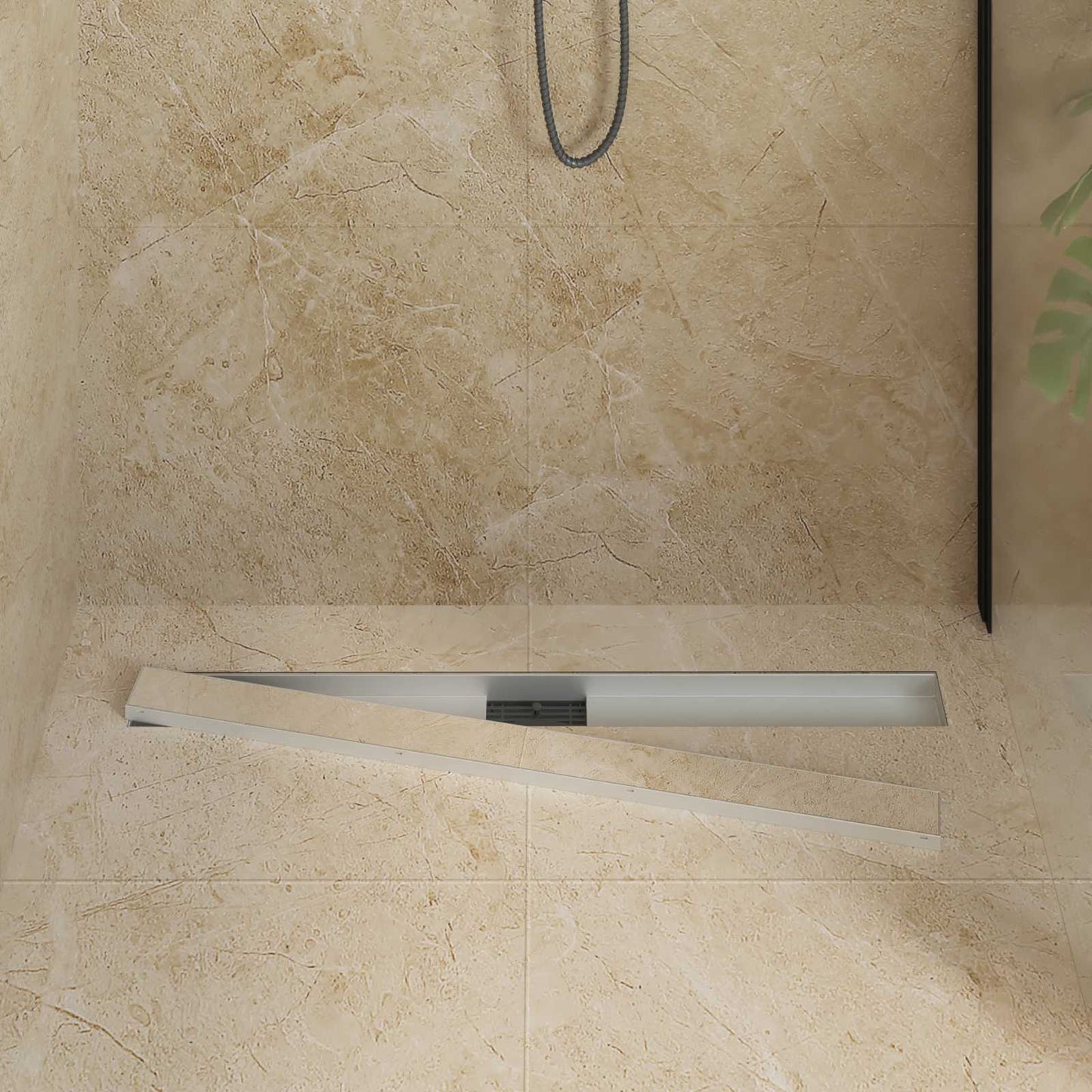 Drenaggio doccia 2 in 1 Argento 100 cm Acciaio Inox 304