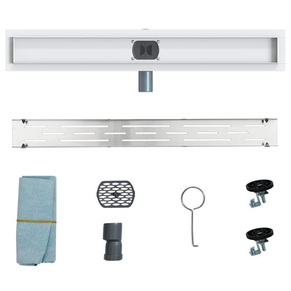 Scarico doccia con copertura in vetro e sifone a 360° 70 cm | homemem39
