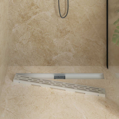 Drenaggio doccia con design a striscia Argento 100 cm