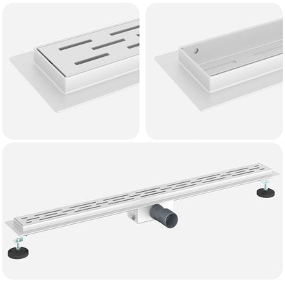 Drenaggio doccia con design a striscia Argento 100 cm