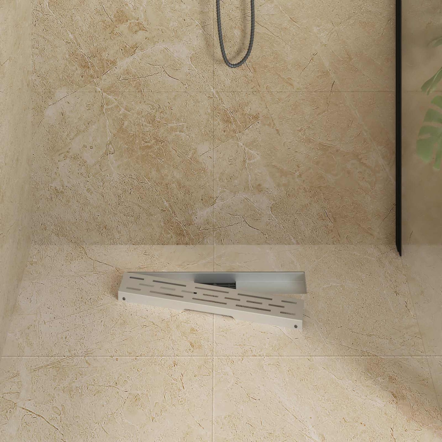 Drenaggio doccia con design a striscia Argento 60 cm | homemem39