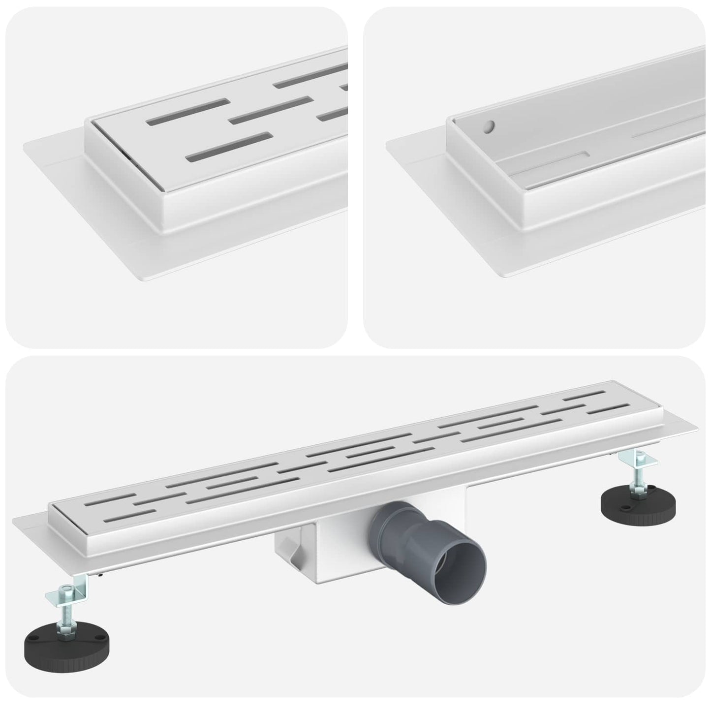 Drenaggio doccia con design a striscia Argento 60 cm | homemem39