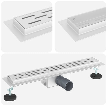 Drenaggio doccia con design a striscia Argento 60 cm | homemem39