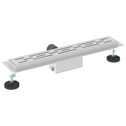 Drenaggio doccia con design a striscia Argento 60 cm | homemem39